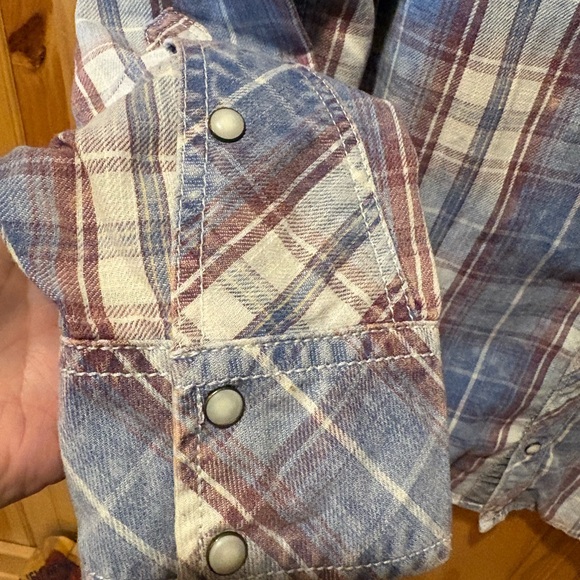 BKE Vintage standard fit men's pearl snap button-down shirt XL - Picture 5 of 12